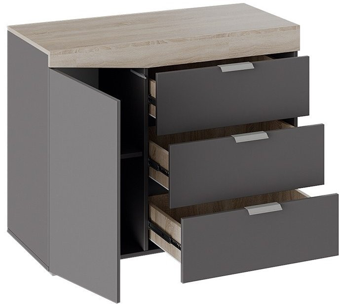 Комод тип 1 (Дуб Сонома/Белый Ясень)