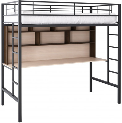 Кровать-чердак Севилья 1.2 (Дуб молочный, Серый)