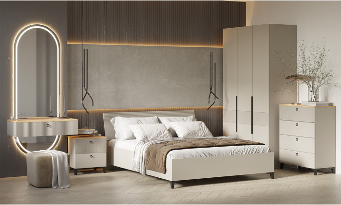 Тумба прикроватная Ника, Бежевый, Кашемир