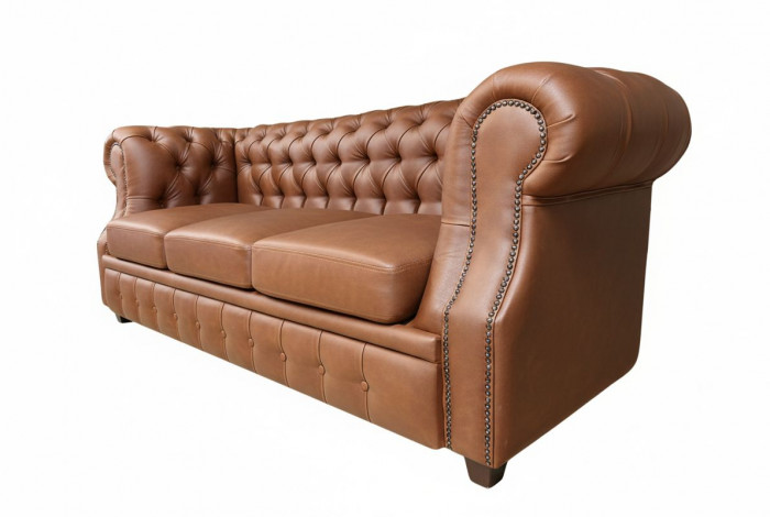 Диван Честер ЛОФТ 3-х местный, светло-коричневый