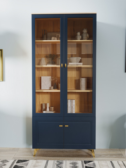 Шкаф-витрина 2-х дверная Вега Сапфир