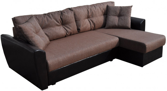 Диван УГЛОВОЙ Амстердам рогожка коричневая 160 НПБ