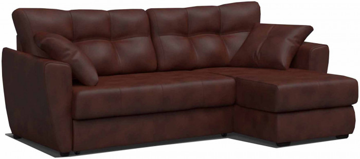 Диван УГЛОВОЙ Амстердам 160 экокожа коричневая