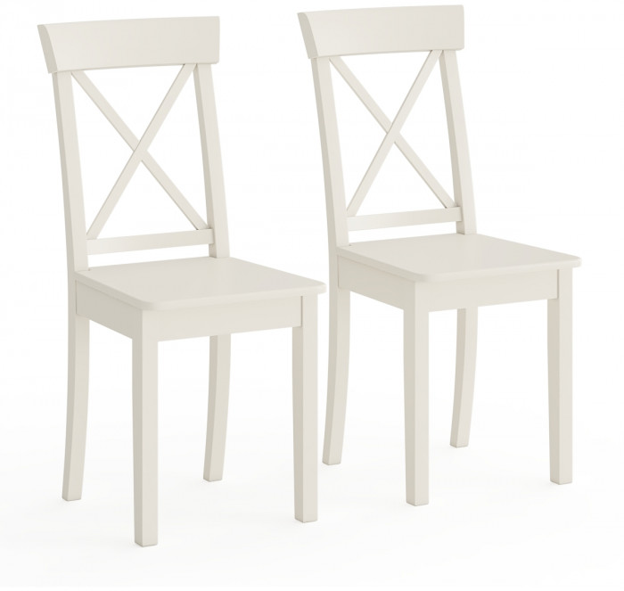 Два стула Мебель--24 Гольф-14 разборных, цвет слоновая кость, деревянное сиденье цвет слоновая кость, ШхГхВ 41х42х95 см., от пола до верха сид. 47 см.