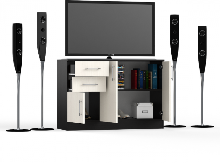 Комод СВК № 3, цвет венге/дуб лоредо, ШхГхВ 120х44х87 см. (Комод Стандарт № 3)