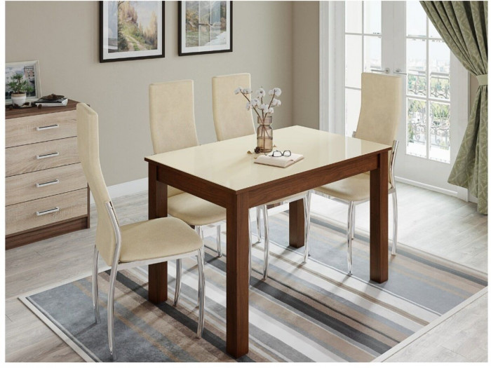 Стол обеденный Норман 1000х600 орех шоколадный/лакобель ваниль