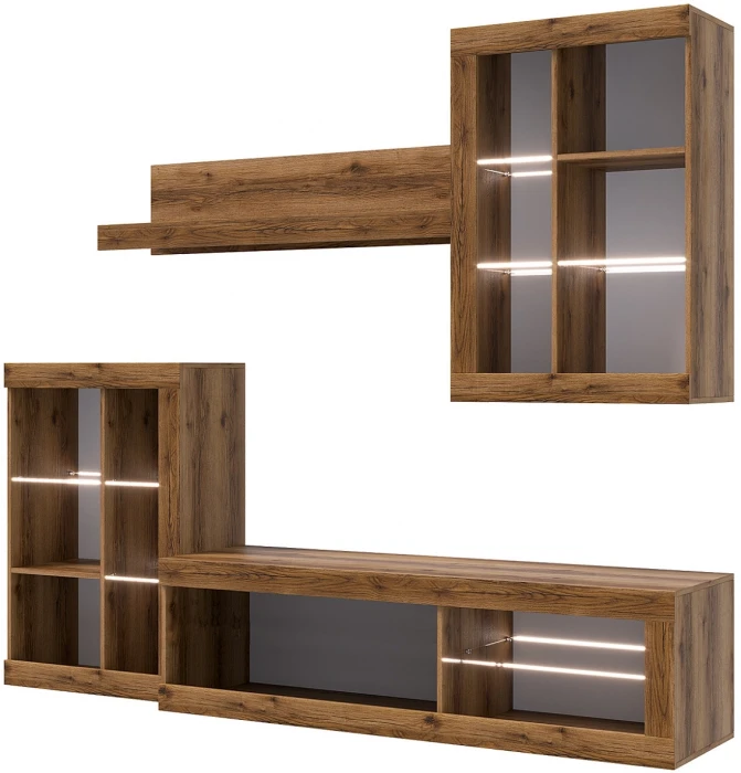 Прага Модульная Гостиная, вариант №1, Дуб Делано/Графит