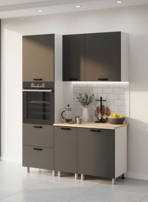 МК Аленушка 1,6м ПД Лаванда Сталь,скоба черный,сонома