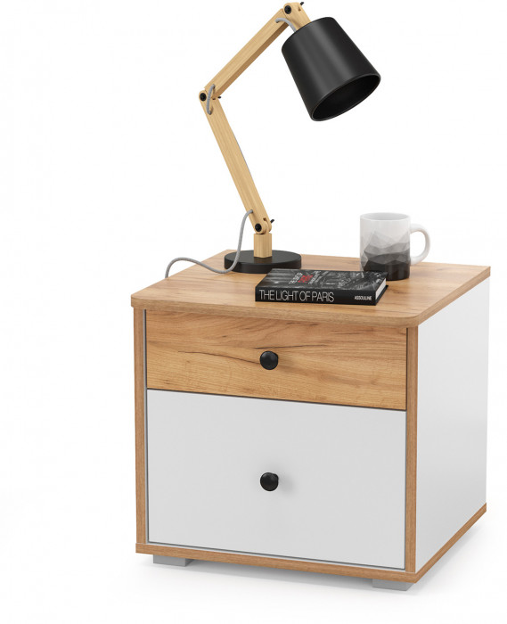 Вуди Компоновка № 34, цвет белый премиум/дуб крафт золотой/саванна латте, сп. м. 900х2000 мм., б/м, основание есть, матрас высотой до 200 мм.