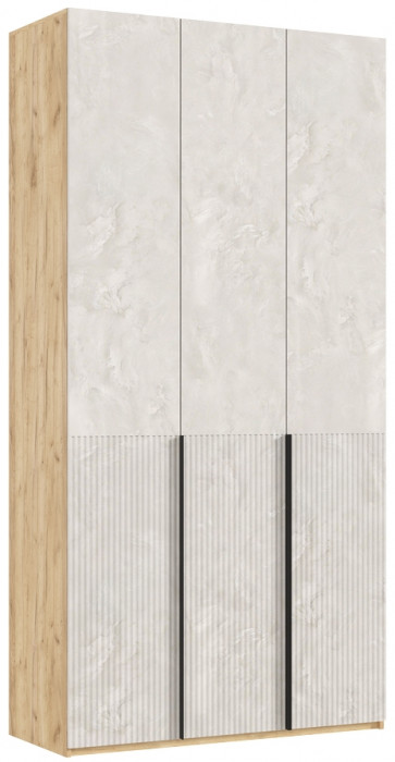 Марвэл Шкаф 3-х створчатый 1200, с доп.ящиками, Дуб крафт/Мальта