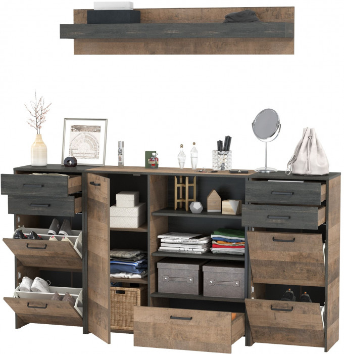 Трувор Прихожая 173, дуб гранж песочный/интра