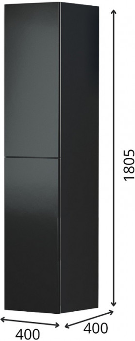 Шкаф навесной 2Д Альда, Черный