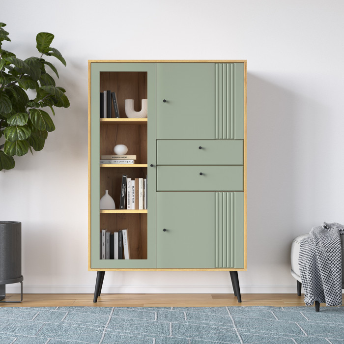 Шкаф низкий (1 стеклодверь)  Вега Саксония