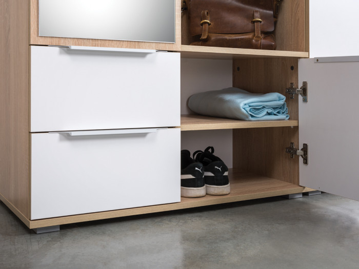 Куба Прихожая 18, цвет дуб сонома/белый премиум, ШхГхВ 112,3х38,3х210,6 см., универсальная сборка