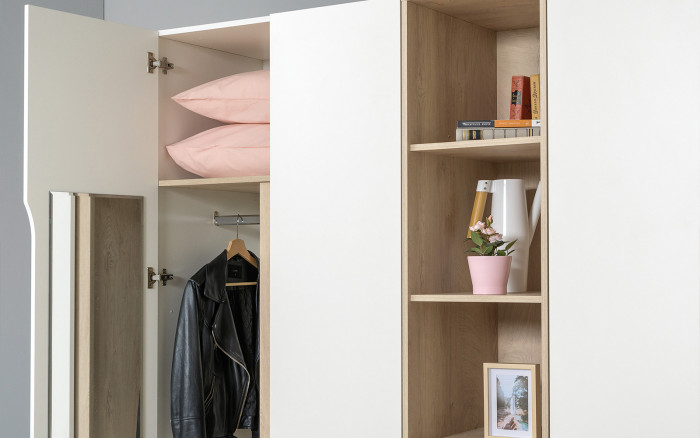 Муссон Спальня № 15, цвет белый/дуб эндгрейн элегантный, ортопед, сп. м. 1600х2000 мм., б/м