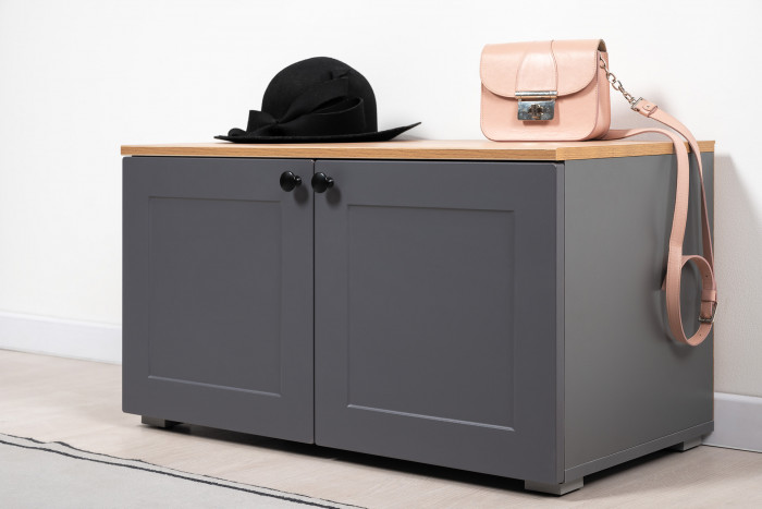 Остин Прихожая 24, цвет серый графит/дуб крафт золотой, ШхГхВ 120х54,3х229,6 см., универсальная сборка