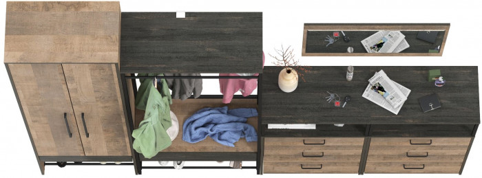 Трувор Прихожая 235, дуб гранж песочный/интра