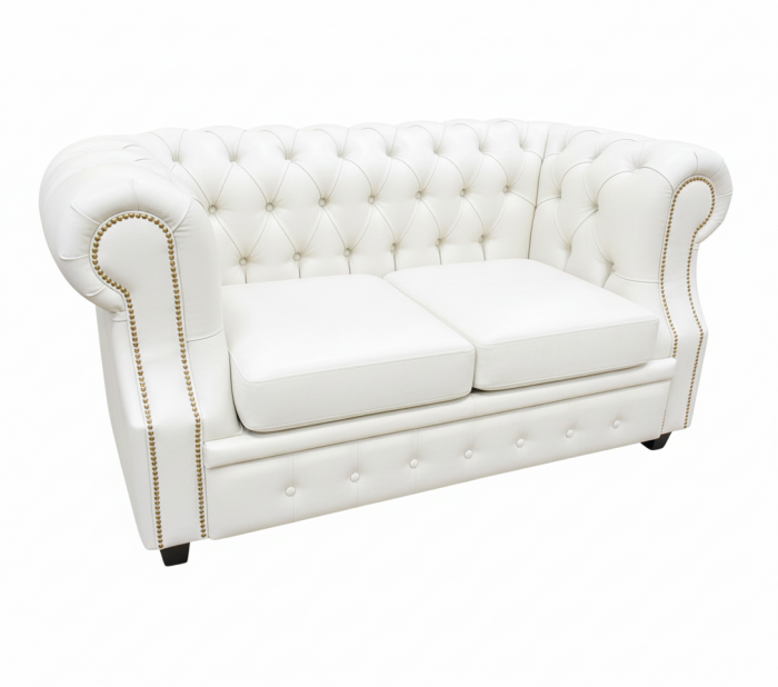 Диван Честер ЛОФТ 2-х местный, белый