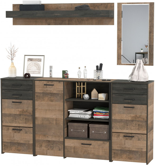 Трувор Прихожая 177, дуб гранж песочный/интра