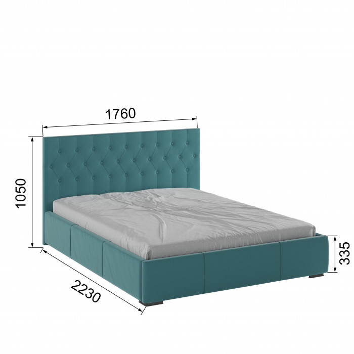 Октавия Кровать интерьерная 160 бирюза ромб, ортопед