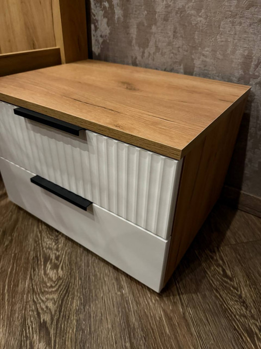 Марвэл Тумбы прикроватные 2шт, Дуб крафт/Браш графит