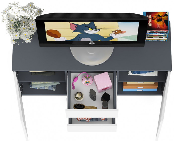 Мори Комод МК1200.3, графит/белый