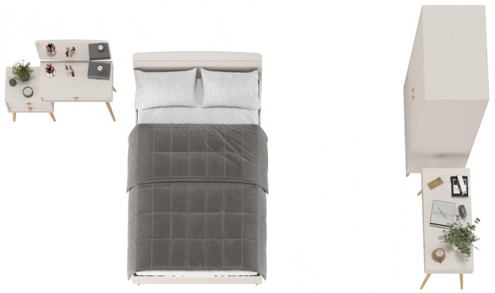 Афина Спальня 08-1200, цвет кашемир серый, сп.м. 1200х2000 мм., б/м, основание есть - фанера