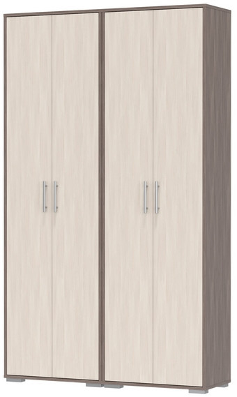 Два шкафа для одежды Домино 2-3430бод.тем/св, цвет бодега тёмный/бодега светлый, ШхГхВ 120х36х202 см.