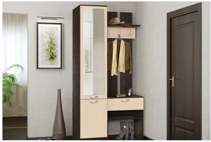 Прихожая Иннэс-3 (Камень Темный/Бетон Светлый)