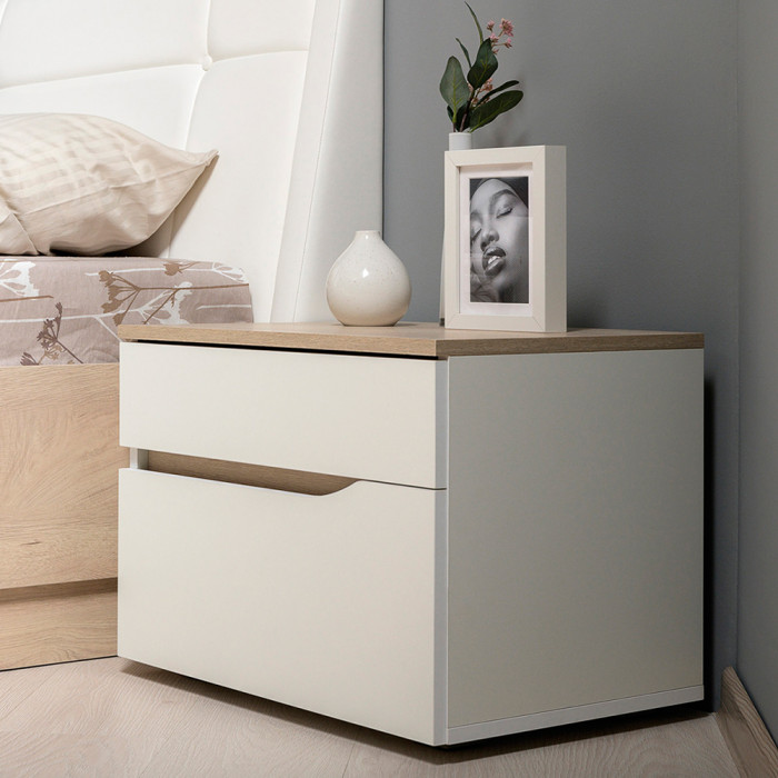 Муссон Спальня № 16, цвет белый/дуб эндгрейн элегантный, ортопед, сп. м. 1600х2000 мм., б/м