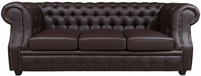 Диван Честер ЛОФТ 3-х местный, коричневый венге