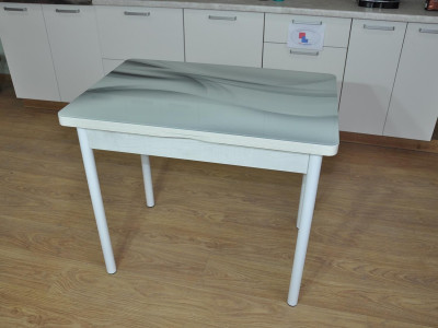 Симпл фотопечать стол обеденный раскладной / текстура 029/бетон белый/белый