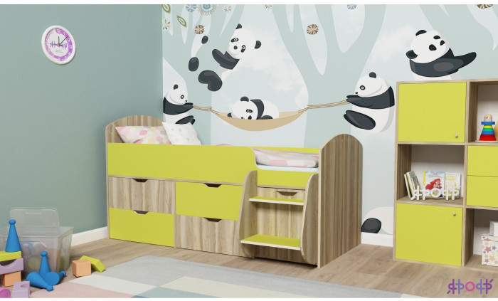 Кровать-чердак Малыш 7 (Винтерберг/Ирис)