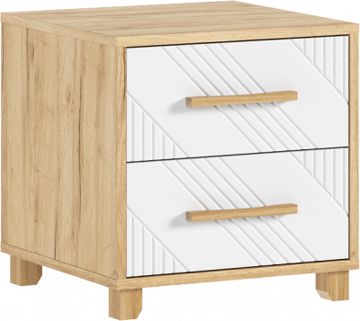 Ирис Тумбы прикроватные, браш вайт/дуб крафт (2шт)