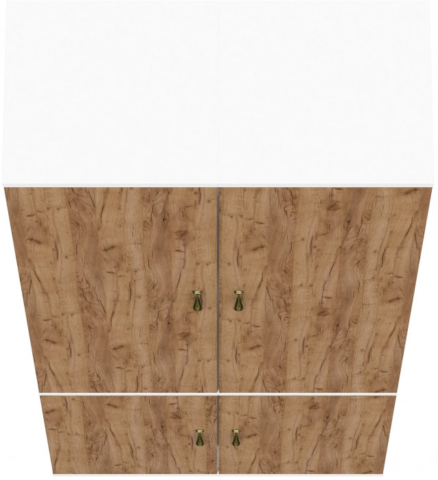 Лидер-8 Модуль Пенал МД 21Б + Пенал МД 22Б, цвет белый шагрень/крафт золото, ШхГхВ 80х37,5х190 см., универсальная сборка