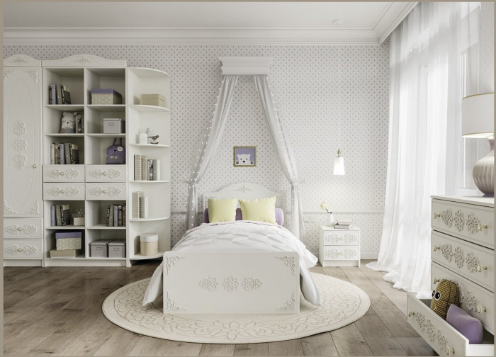 Модульная детская KI-KI композиция 7, Белый/Белое дерево