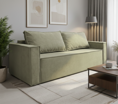 Диван-еврокнижка Лофт Люкс 140, велюр бежевый