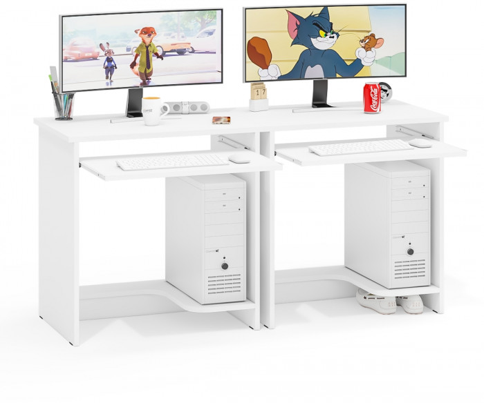 Два стола компьютерных С-МД-СК11-1, белый шагрень