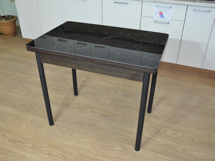 Симпл фотопечать стол обеденный раскладной / черный мрамор/венге/черный