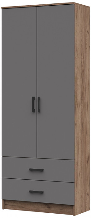 ШК-202 Машенька ЛДСП шкаф (800*2020*380) дуб крафт табачный/серый графит