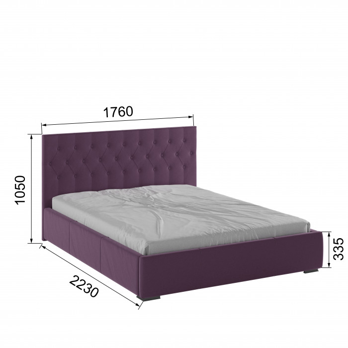 Октавия Кровать интерьерная 160 винный ромб, ортопед