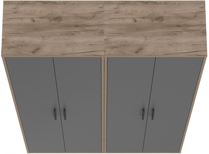 Два шкафа для одежды Домино 2-3430дкт/граф цвет дуб крафт табачный/графит, ШхГхВ 120х36х202 см.