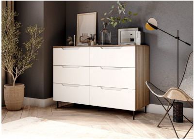 МС Роза Комод 1300, Тренто, Орех Франклин карамель/Белый Софт