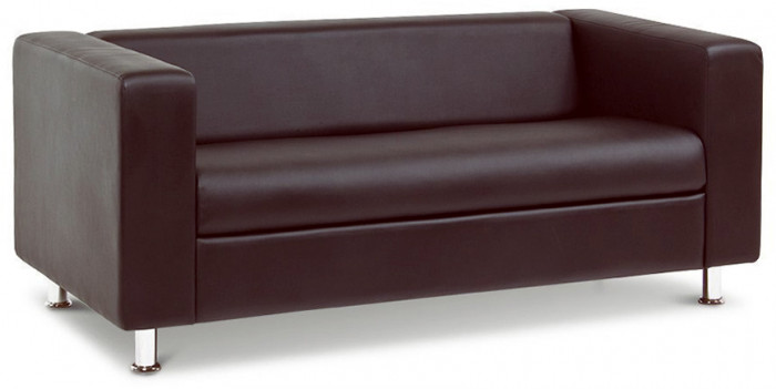 Кожаный диван Клиппан 3-х местный, прямой, цвет коричневый