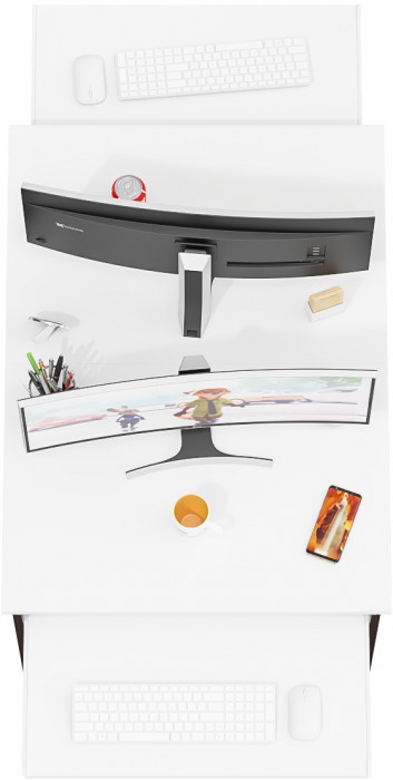 Два стола компьютерных С-МД-СК11-1, венге/белый шагрень