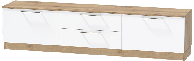 Тумба-4 под ТВ напольная "Иннэс-7", Крафт золотой/Белый