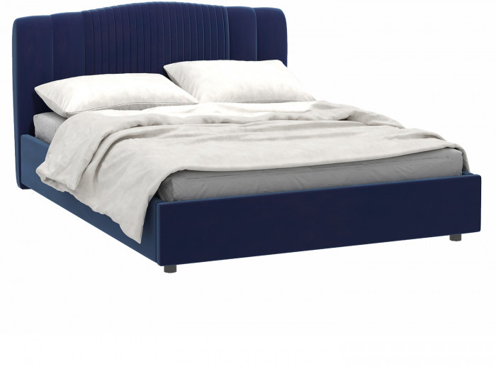Кровать-12М с подъемным основанием 1600 темно-синяя