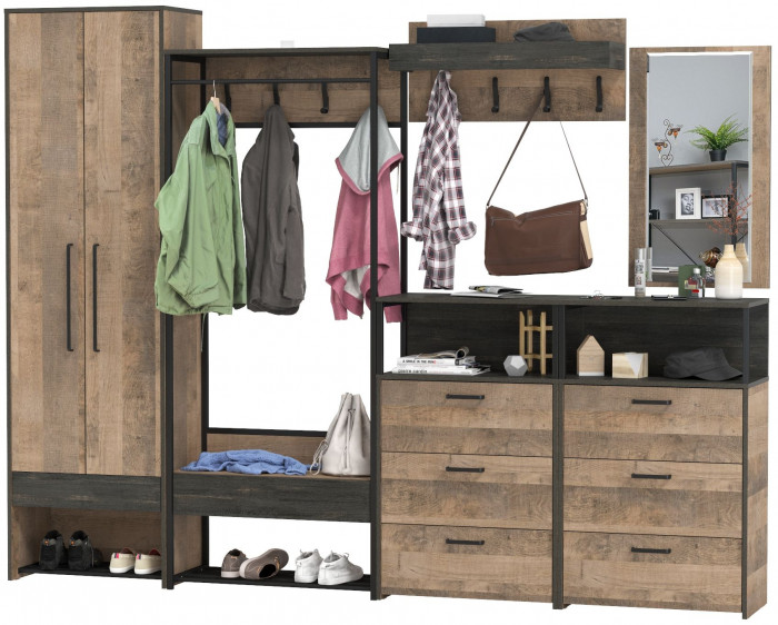 Трувор Прихожая 242, дуб гранж песочный/интра