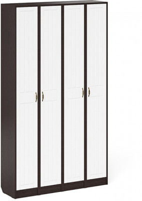 Прихожая П-6 Пенал 4 штуки, цвет венге/фасады МДФ белое дерево фрезеровка прованс, ШхГхВ 60х35х210 см., универсальная сборка