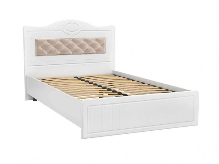 Кровать 1200 с мягким элементом Монако МН-7 + МН-7А белое дерево